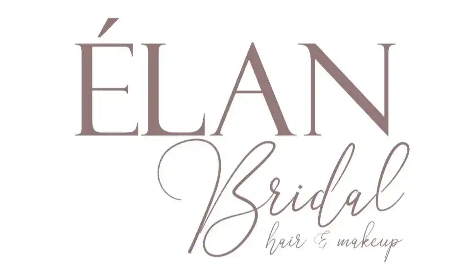 Élan Bridal logo in elegant script font for hair and makeup services.